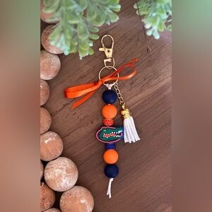 College Game Day Florida Gators
Tote Purse Beaded Bag Charm Orange and Blue 6"